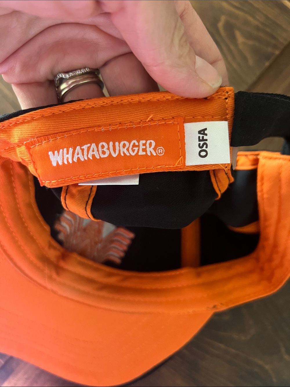 Whataburger Black Baseball Cap with Orange W Logo - Picture 4 of 7